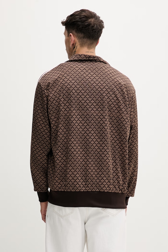 Ρούχα adidas Originals μπλούζα με κουμπιά ανδρική Firebird KE1677 καφέ