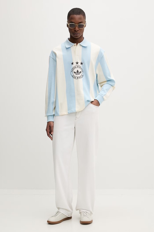 adidas Originals bluza męska bawełniana KU9190 niebieski SS26