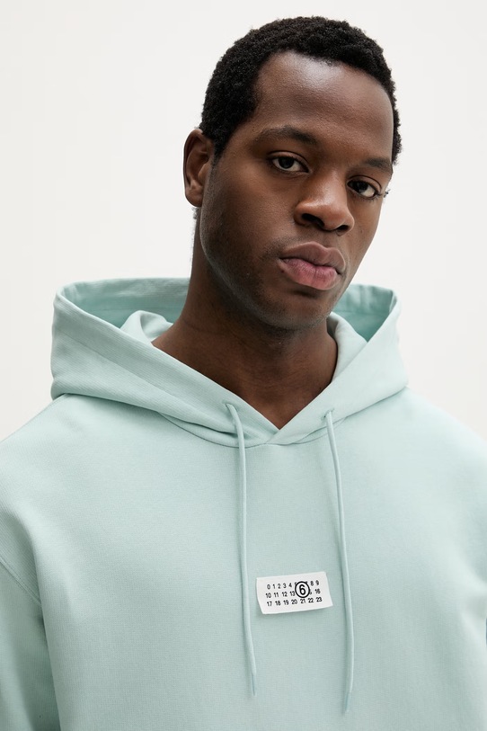 MM6 Maison Margiela bluza bawełniana turkusowy SH0GU0042.M25025.544