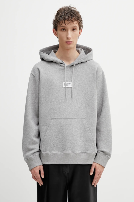MM6 Maison Margiela bluza bawełniana z kapturem szary SH0GU0042.M25025.853M