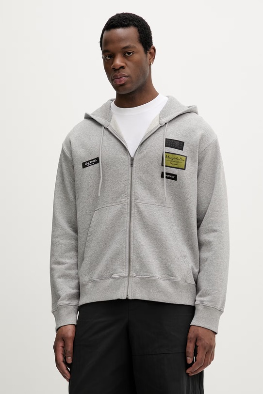 MM6 Maison Margiela bluza bawełniana z kapturem szary SH0HG0007.M25025.853M