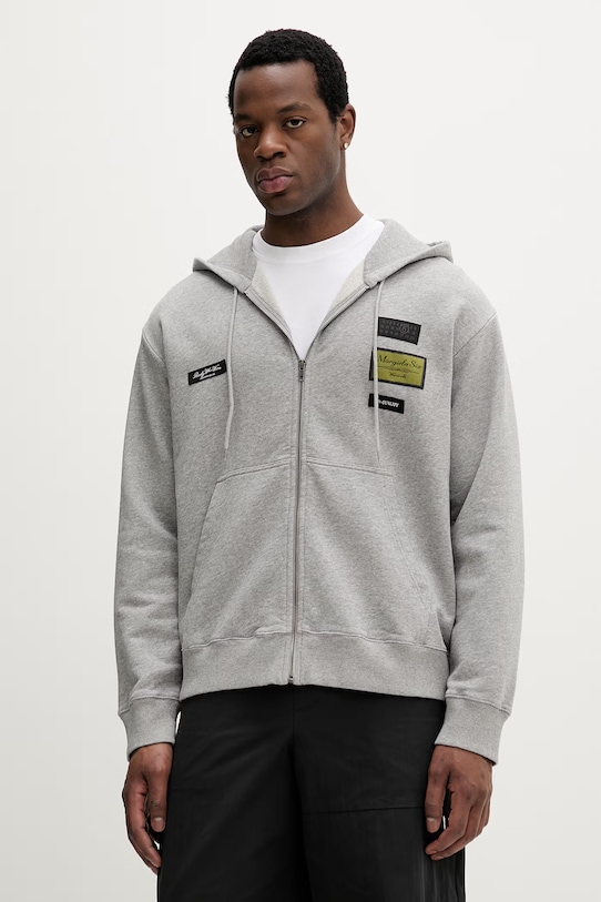 MM6 Maison Margiela bluza bawełniana z kapturem szary SH0HG0007.M25025.853M