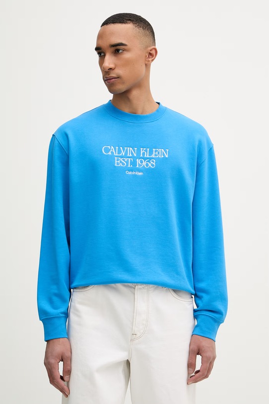 Calvin Klein Jeans bluza męska bawełniana niebieski LV04RF233G