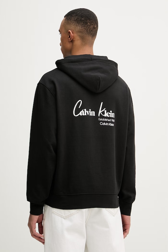 Odzież Calvin Klein Jeans bluza z kapturem męska bawełniana LV04RF234G czarny