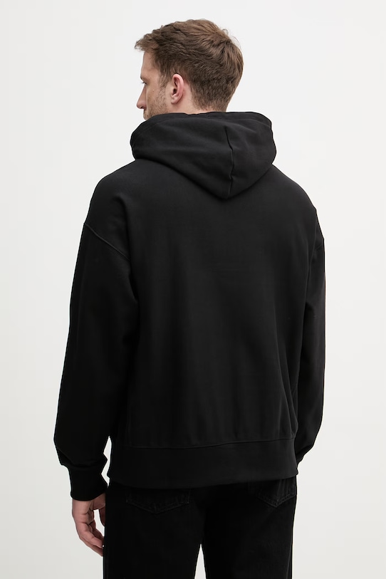 Ρούχα Calvin Klein Jeans Μπλούζα με κουκούλα ανδρική με βαμβάκι LV04RF247G μαύρο