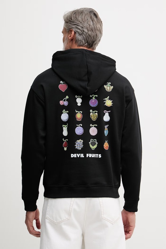 Odzież United Colors of Benetton bluza z kapturem męska bawełniana 30HRU2023 czarny