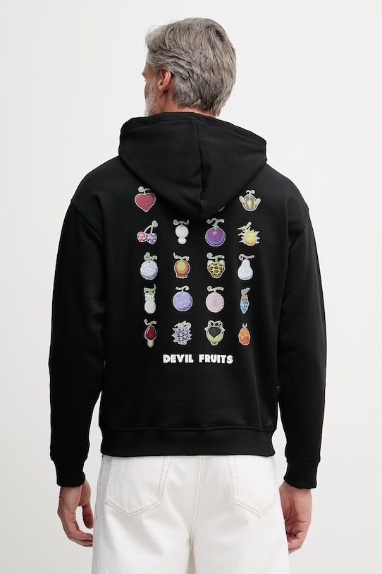 Odzież United Colors of Benetton bluza z kapturem męska bawełniana 30HRU2023 czarny