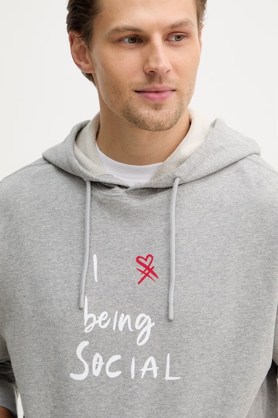 United Colors of Benetton bluza bawełniana szary 30HRU2025