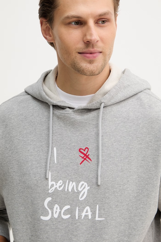 United Colors of Benetton bluza bawełniana szary 30HRU2025