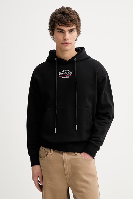 Iceberg bluza bawełniana nadruk czarny E062.630A