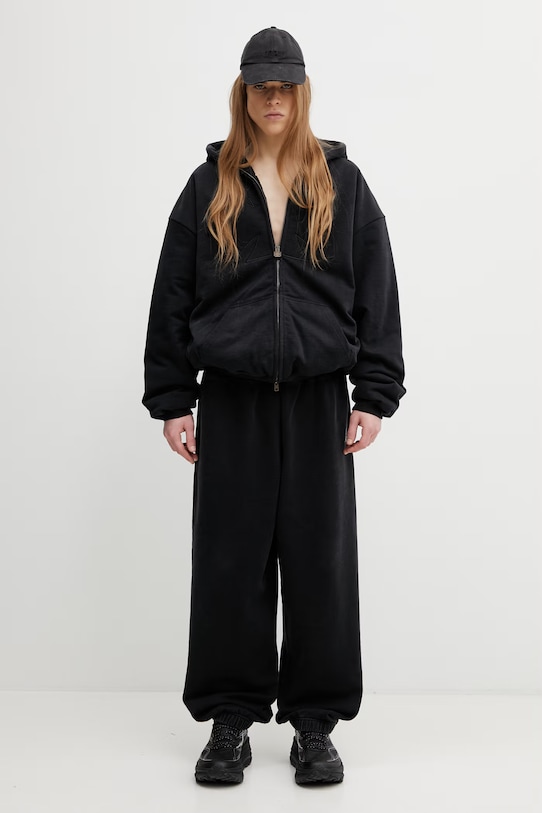 VETEMENTS bluza bawełniana Embroidered Cross ME76BJ005B czarny