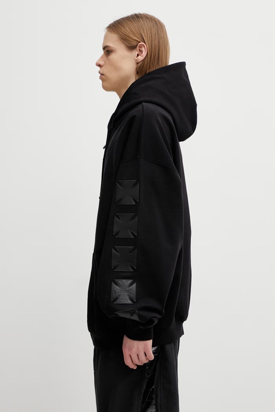 VETEMENTS bluza Leather Biker Cross ME76ZU267B czarny SS26