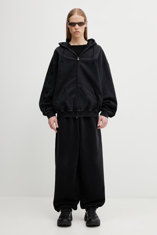 VETEMENTS bluza bawełniana Embroidered Biker Cross ME76ZU169B czarny