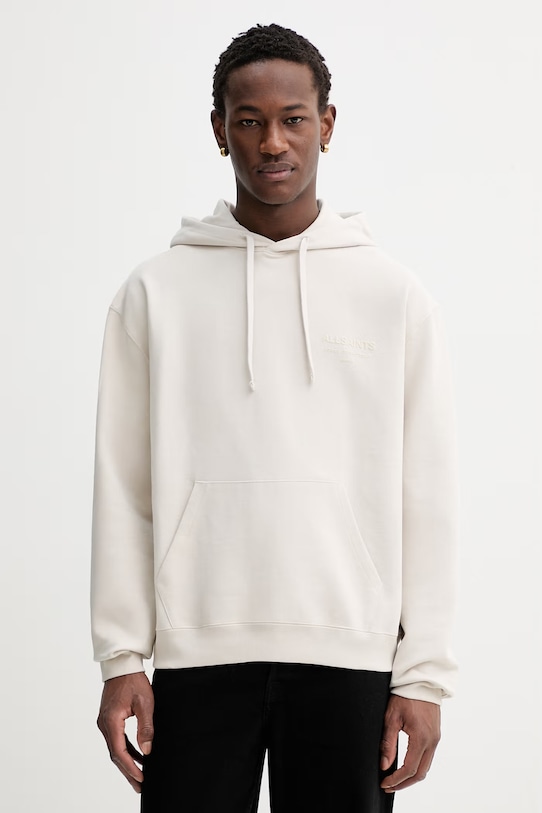 AllSaints bluza bawełniana XANDER bawełna beżowy M002NE