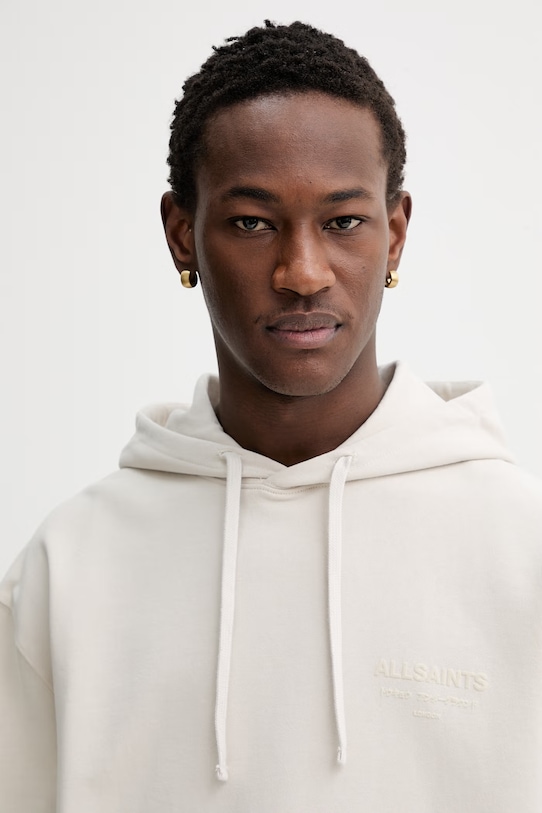 AllSaints bluza bawełniana XANDER beżowy M002NE