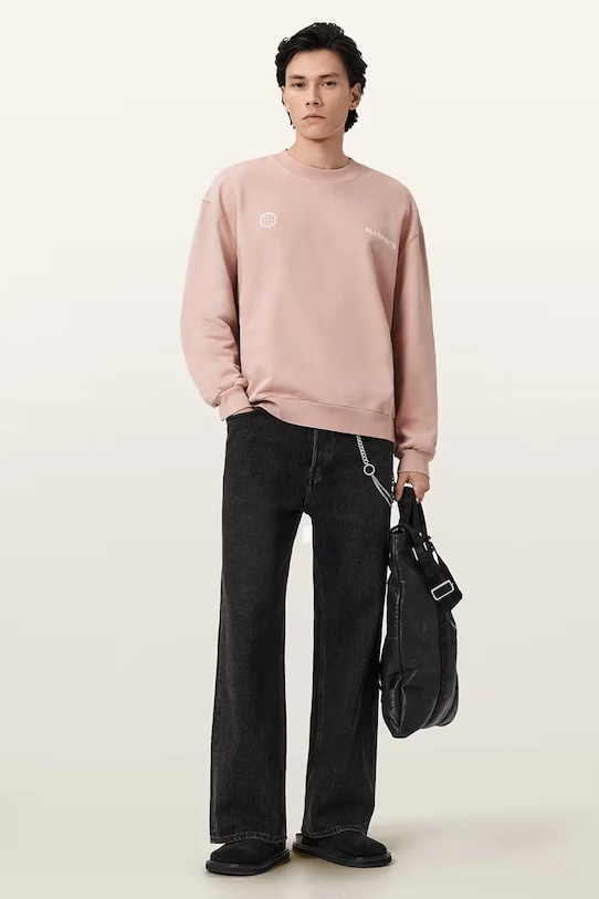 Odzież AllSaints bluza bawełniana EMBLEM M006NE różowy