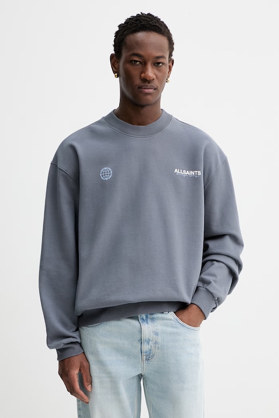 Ruházat AllSaints pamut melegítőfelső EMBLEM M006NE szürke