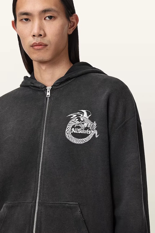 Bavlnená mikina AllSaints TERRA čierna M020NE