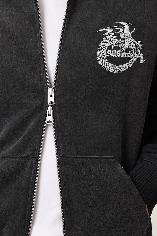 Bavlnená mikina AllSaints TERRA M020NE čierna