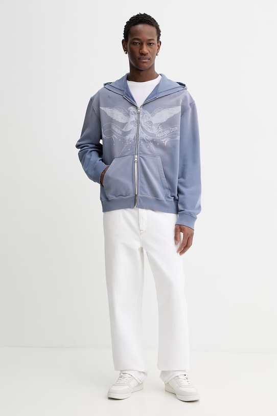 AllSaints bluza bawełniana AETERNA M021NE fioletowy SS26