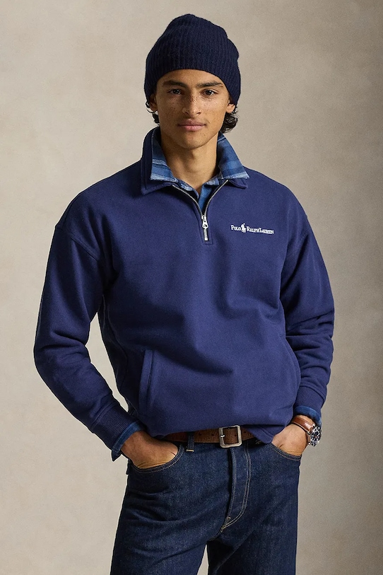 Polo Ralph Lauren bluza męska z bawełny granatowy 710B13514