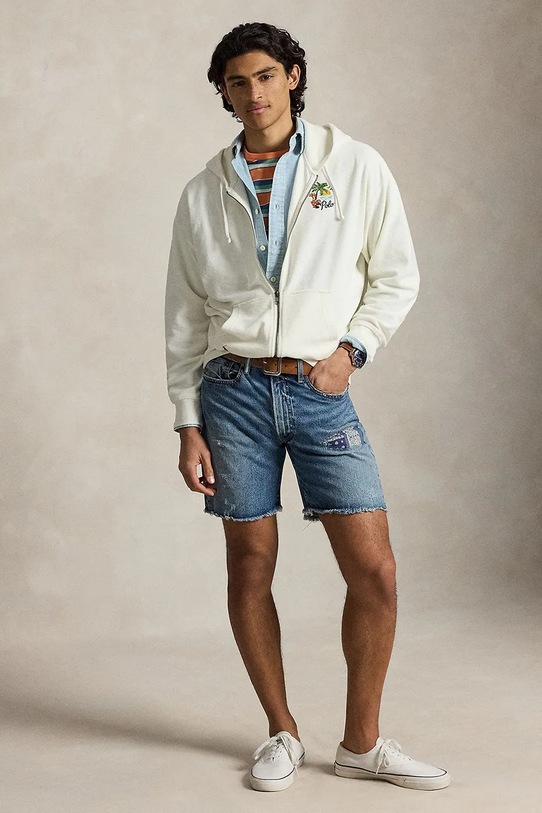 Одежда Polo Ralph Lauren кофта с капюшоном мужская хлопковая 710B14590 бежевый