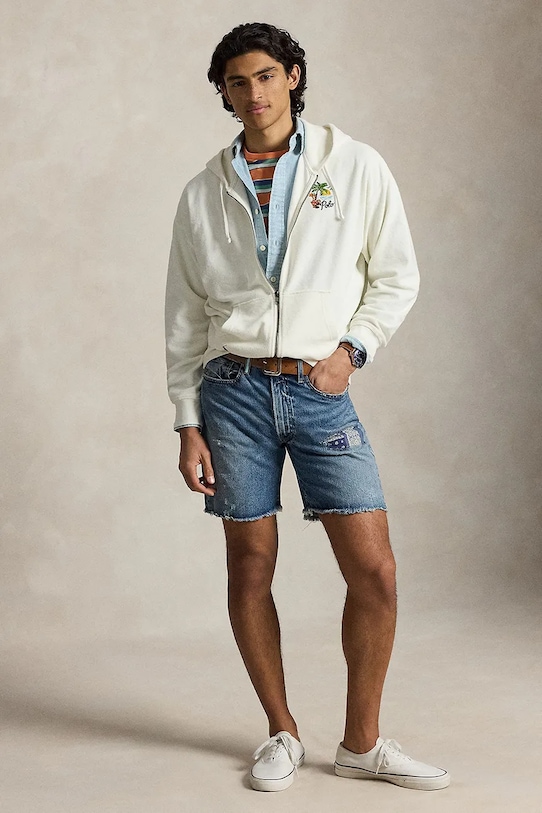 Одежда Polo Ralph Lauren кофта с капюшоном мужская хлопковая 710B14590 бежевый