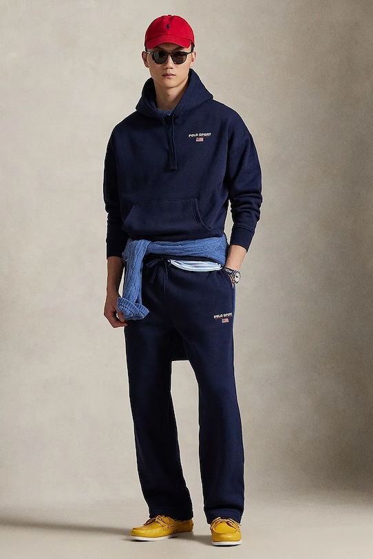 Oblečenie Bavlnená mikina Polo Ralph Lauren 710B14761 tmavomodrá