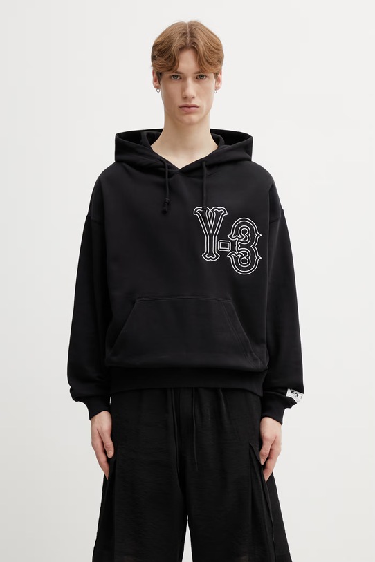 Odzież Y-3 bluza bawełniana EL5 GFX HOODIE KQ9305 czarny