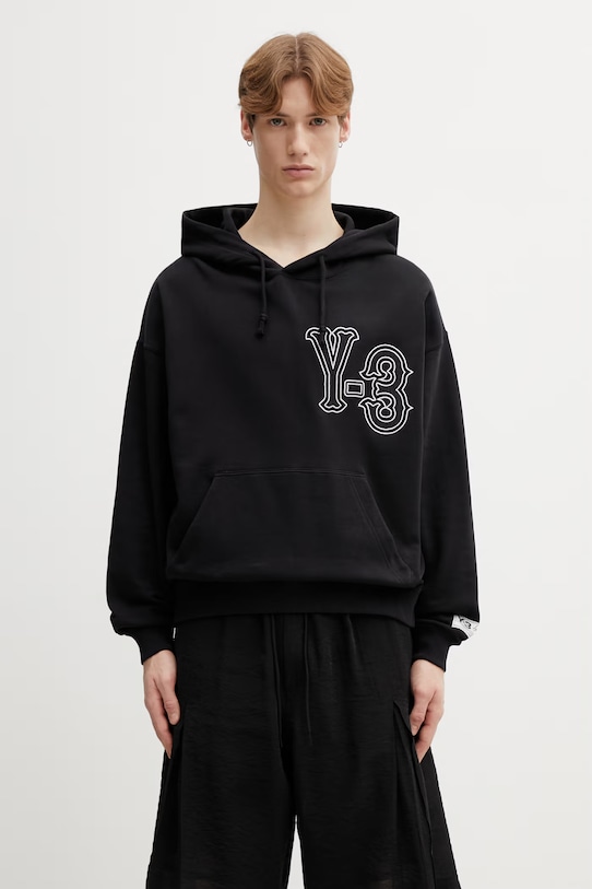 Odzież Y-3 bluza bawełniana EL5 GFX HOODIE KQ9305 czarny