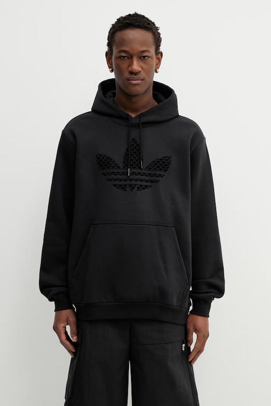 Mikina adidas Originals MONOGRAM HD s kapucňou čierna KD1358