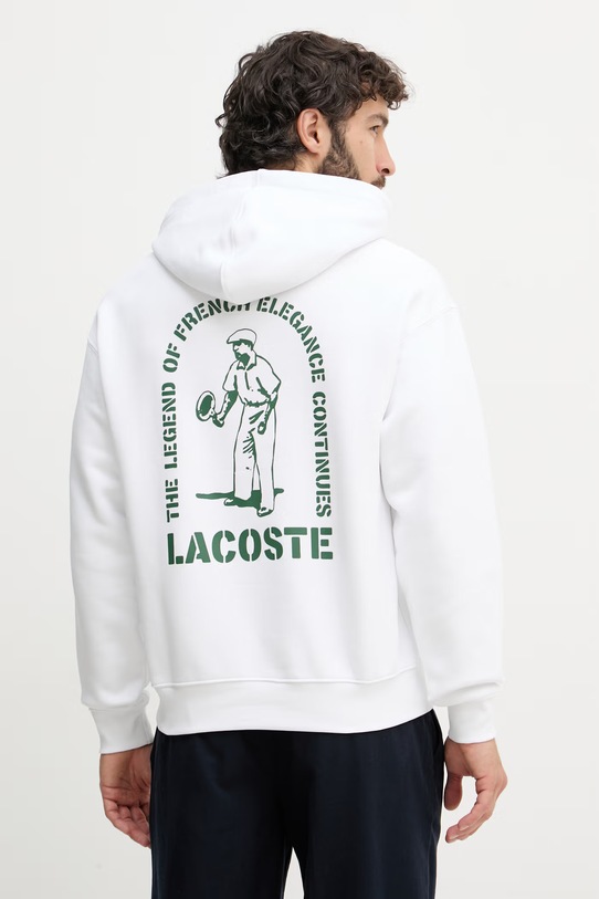 Lacoste hanorac cu glugă pentru bărbați, din bumbac alb SH1371