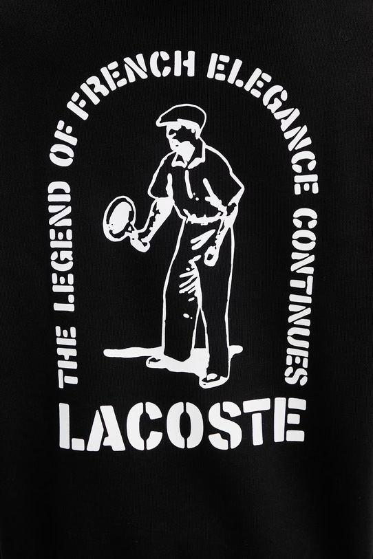 Lacoste felpa con cappuccio in cotone da uomo nero SH1371