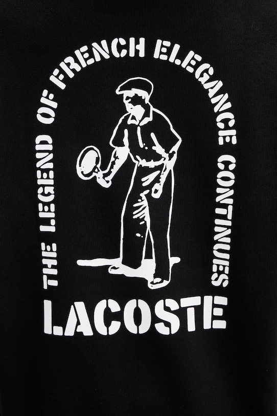 Lacoste felpa con cappuccio in cotone da uomo nero SH1371