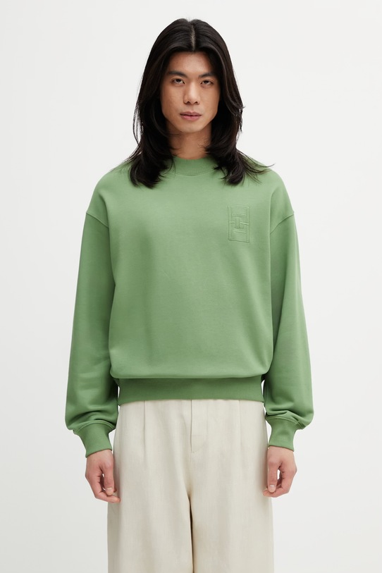 Lacoste bluza z bawełną męska zielony SH1682