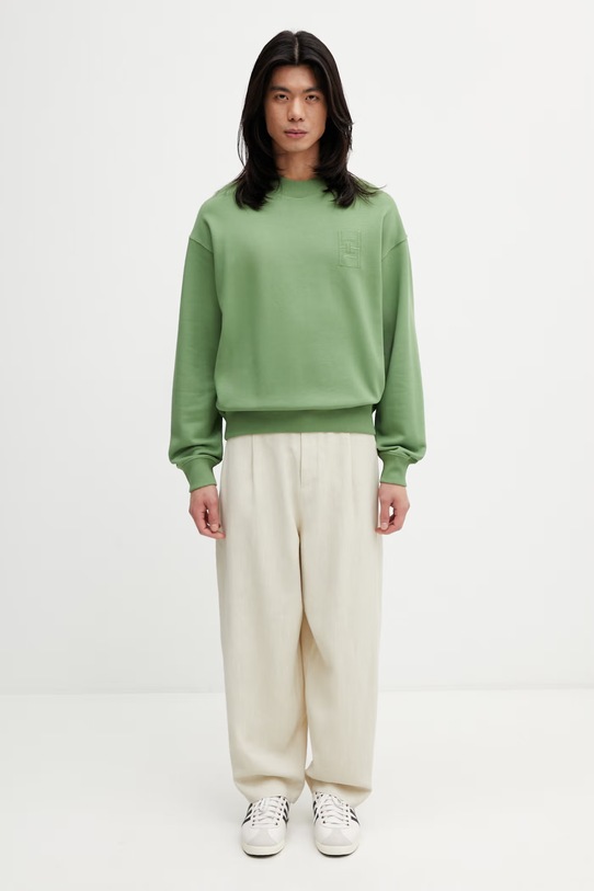 Lacoste bluza z bawełną męska SH1682 zielony