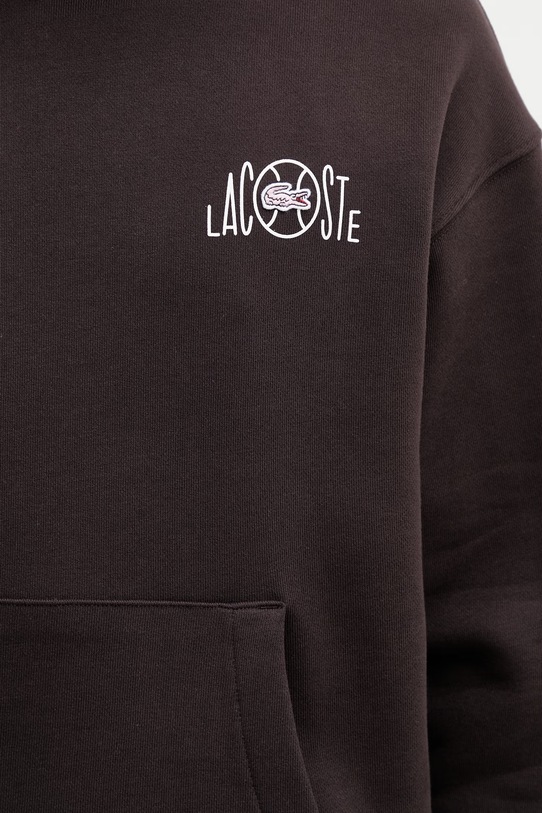 Lacoste bluza z kapturem bawełniana męska brązowy SH2196