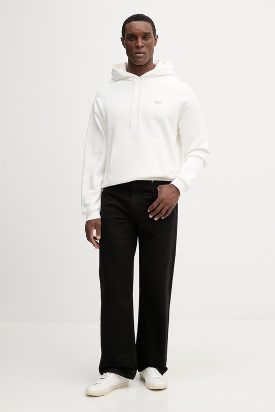 Lacoste bluza bawełniana SH7741 beżowy SS26