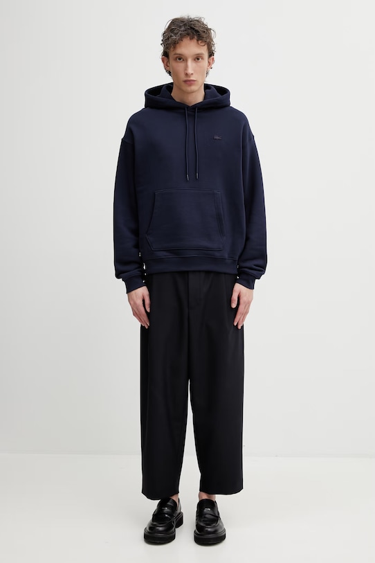 Pamučna dukserica Lacoste SH7741 mornarsko plava