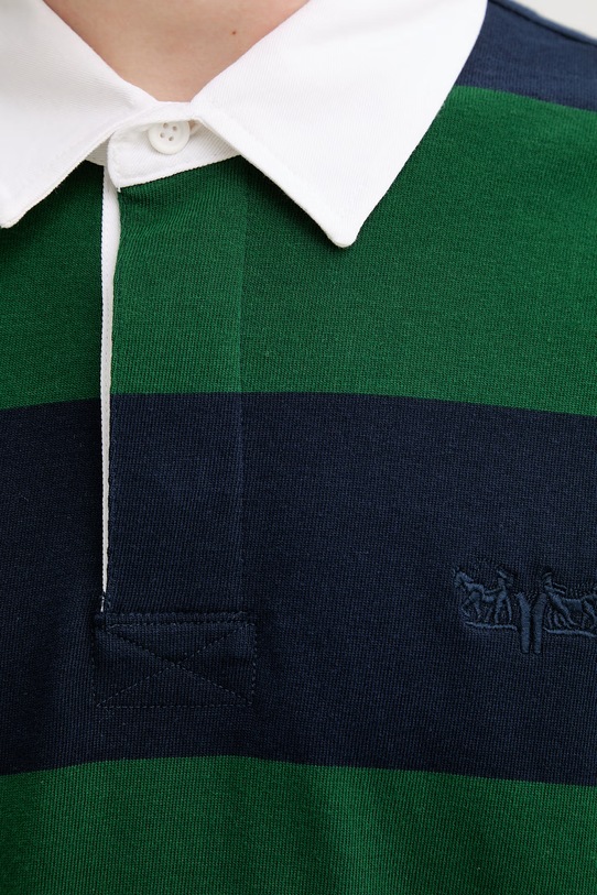 Levi's longsleeve bawełniany HUDSON BOXY RUGBY 005FO zielony