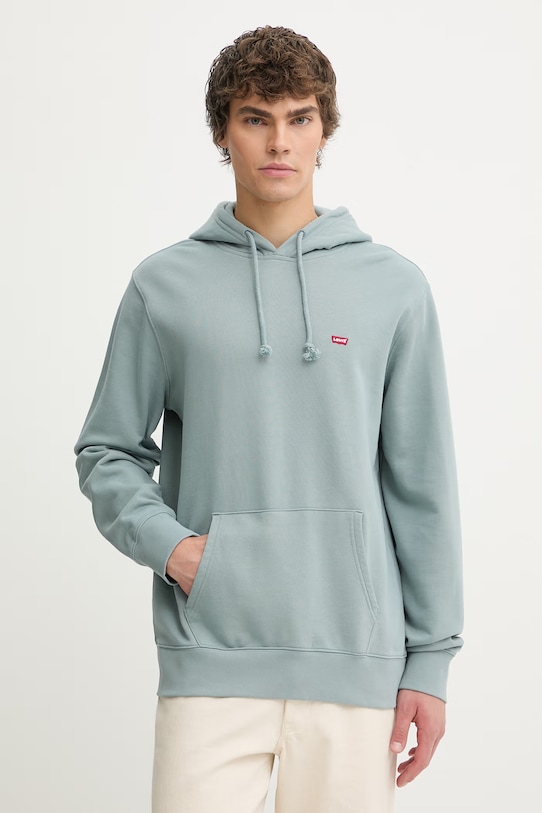 Levi's bluza bawełniana THE ORIGINAL HM HOODIE bawełna turkusowy 34581.0060