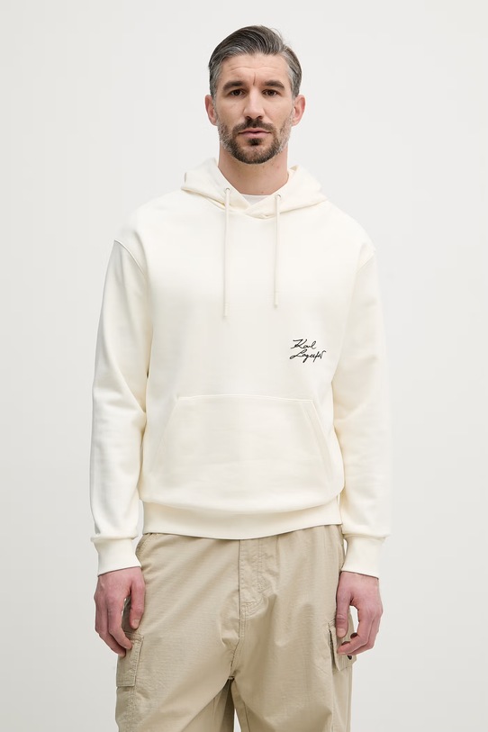 Îmbrăcăminte Karl Lagerfeld hanorac cu glugă pentru bărbați 562900.705114 bej