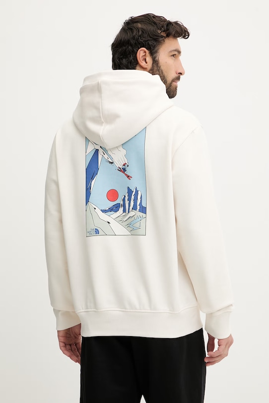 Суичър The North Face MOUNTAIN CELEBRATION с качулка бежов NF0A8GB9QLI1