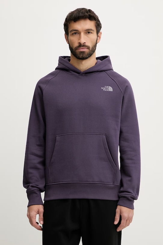 Mikina The North Face Raglan Redbox s kapucňou fialová NF0A89F9G5O1