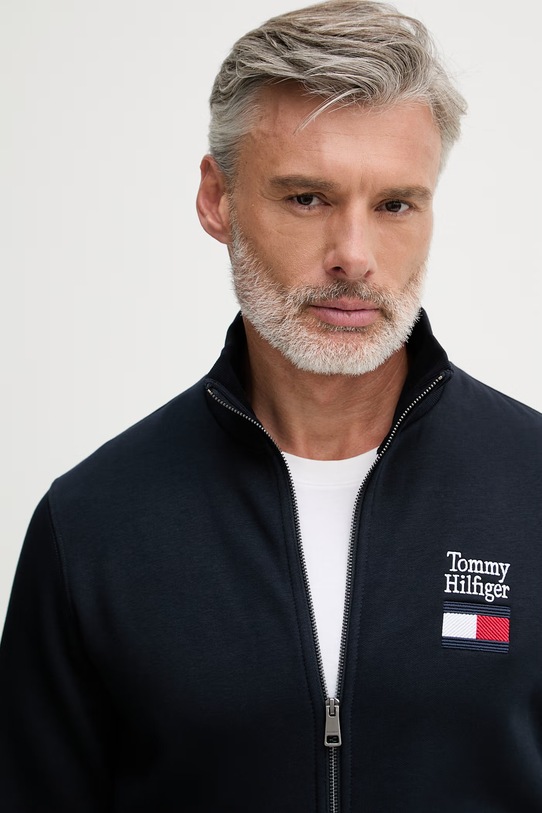 Tommy Hilfiger Μπλούζα ανδρική με βαμβάκι σκούρο μπλε MW0MW42466