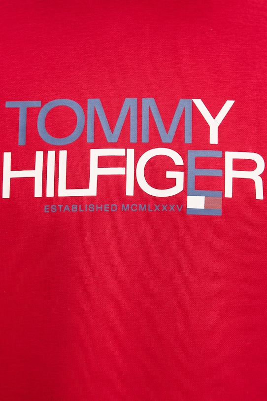 Tommy Hilfiger μπλούζα με κουκούλα ανδρική με βαμβάκι MW0MW42468 κόκκινο