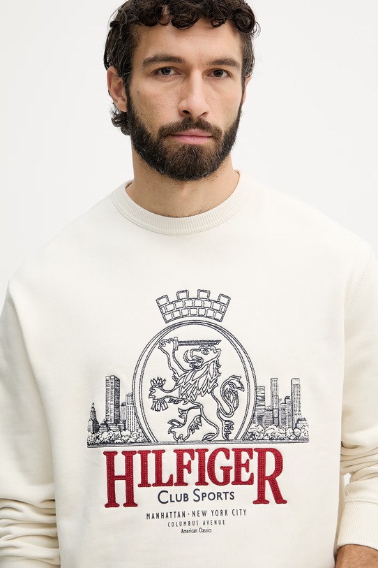 Tommy Hilfiger dukserica za muškarce od pamuka bež MW0MW42479