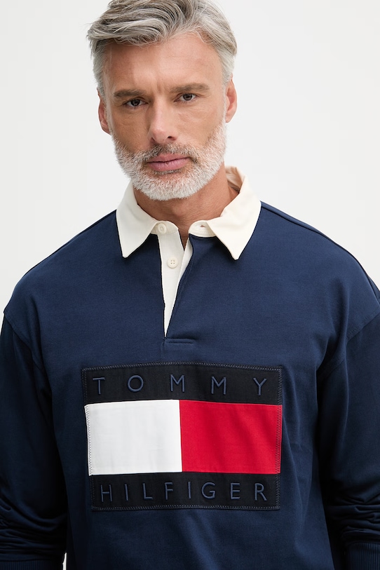 Tommy Hilfiger dukserica za muškarce od pamuka mornarsko plava MW0MW43067