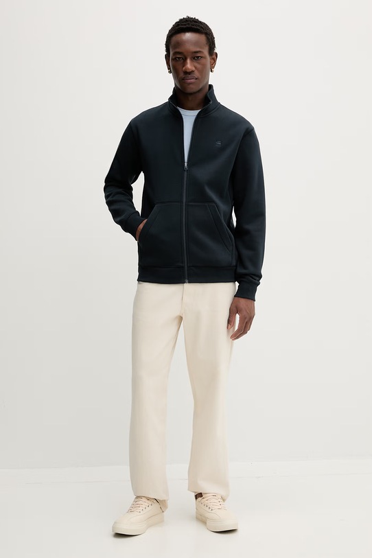 G-Star bluza rozpinana męska z bawełną Premium core track D29292.C235 granatowy SS26