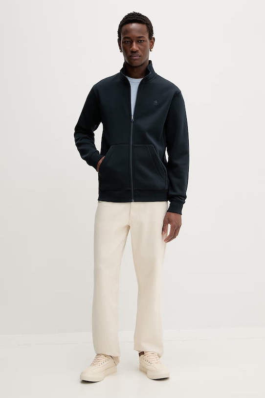 G-Star bluza rozpinana męska z bawełną Premium core track D29292.C235 granatowy SS26